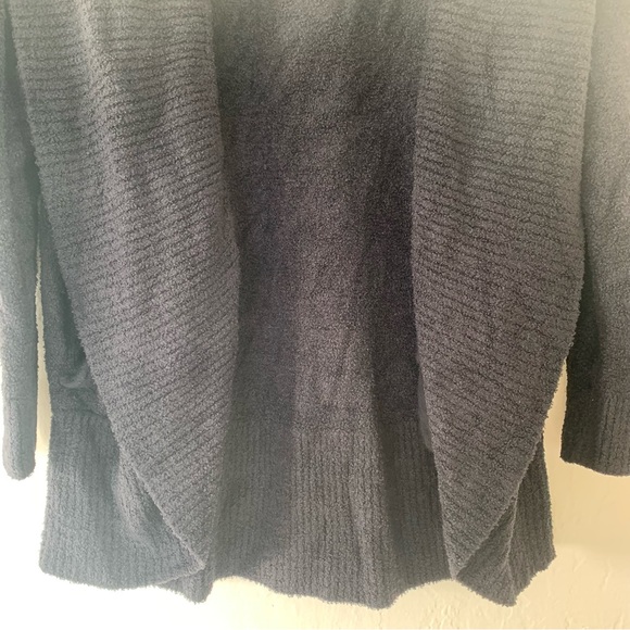 Barefoot Dreams Cozychic Lite Circle Cardi In Black - Picture 11 of 12